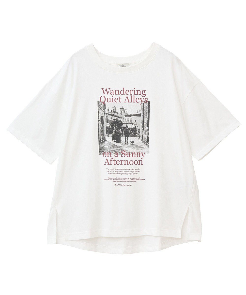 earth music&ecology 【接触冷感】アソートプリントレギュラースリットＴｅｅ 