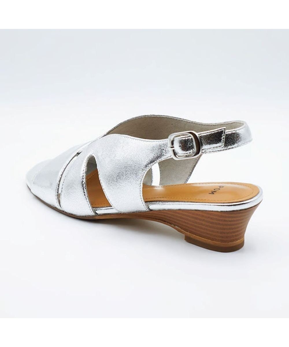 APOM モールドウエッジアシンメトリースリングバックサンダル45 