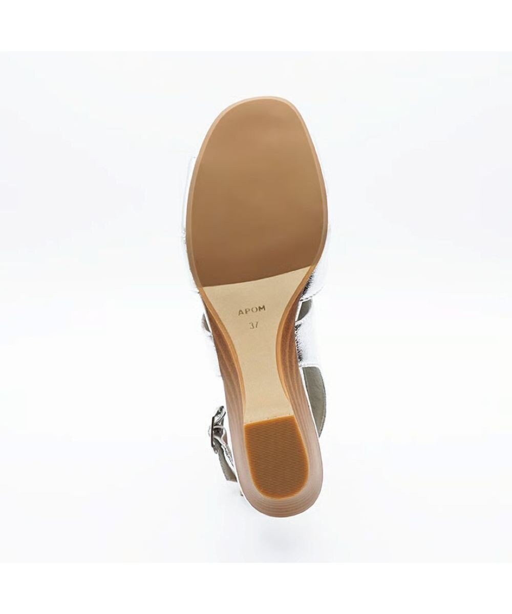 APOM モールドウエッジアシンメトリースリングバックサンダル45 