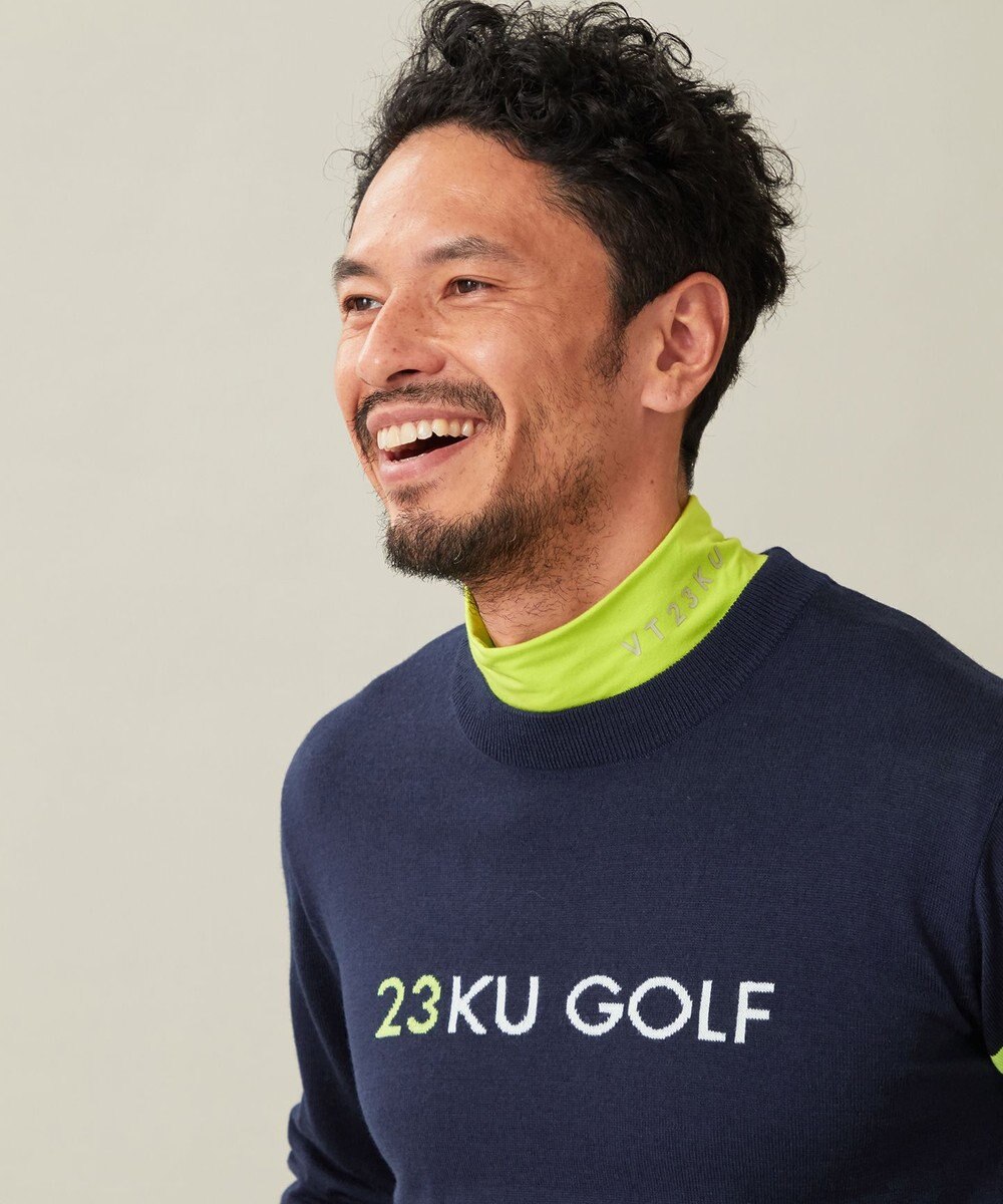 23区GOLF 定番あたたかインナー【MEN】エニワイズ無地 カットソー 