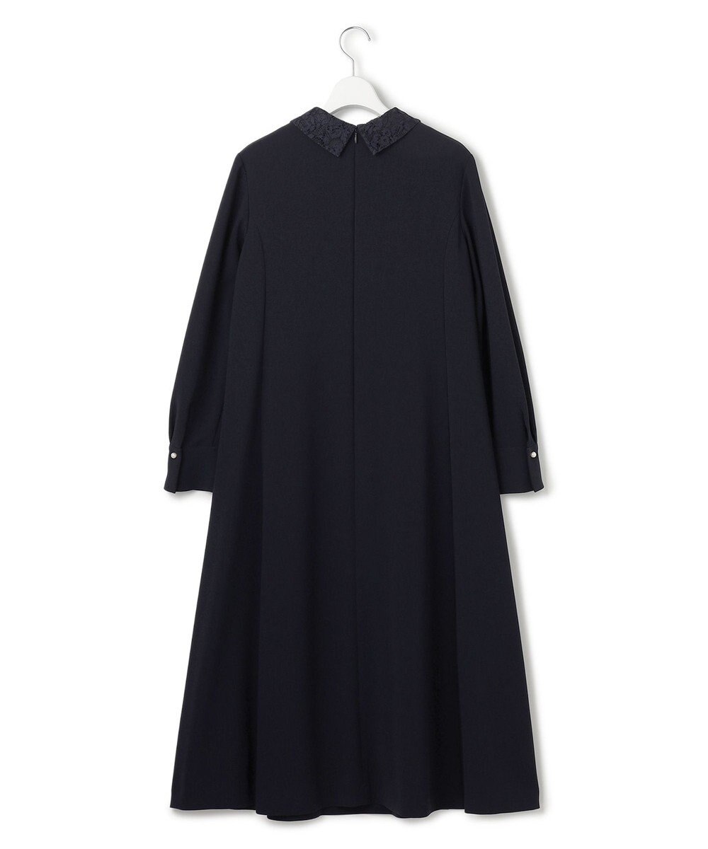 23区 【セットアップ対応/洗える】トリアセダブルジョーゼット 襟付き ワンピース 