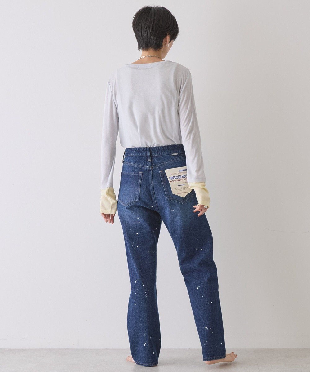 AMERICAN HOLIC ルーズストレートペイントデニム 