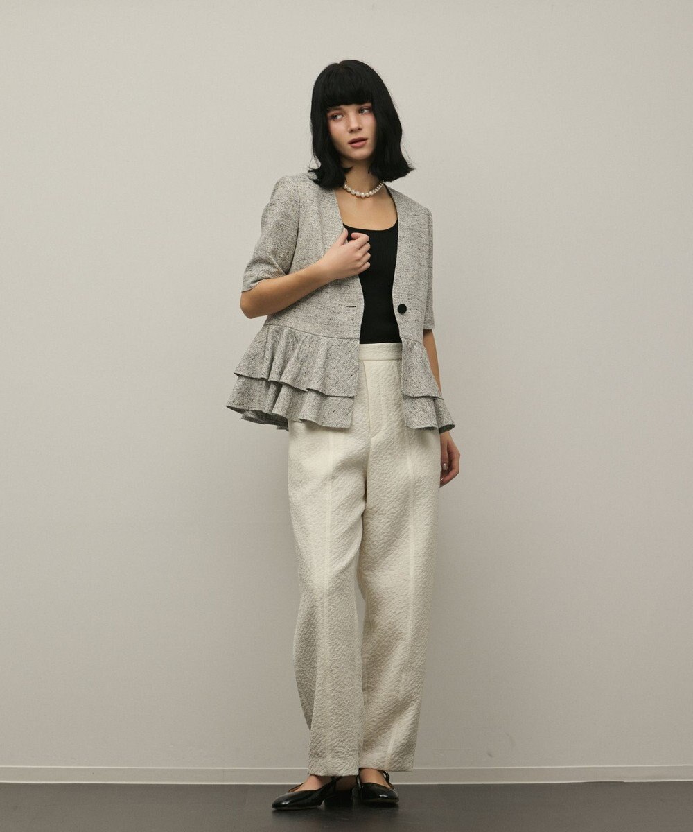 GRACE CONTINENTAL ペプラムツイードジャケット 