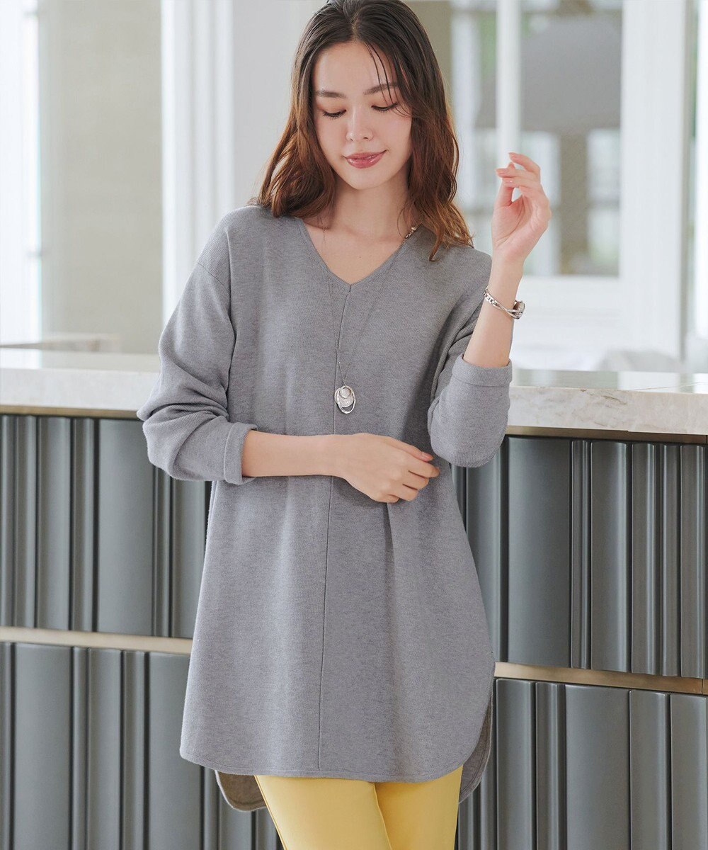 Tiaclasse 【安田美沙子さん着用・新色追加・洗える】ラウンドヘムニットチュニック 