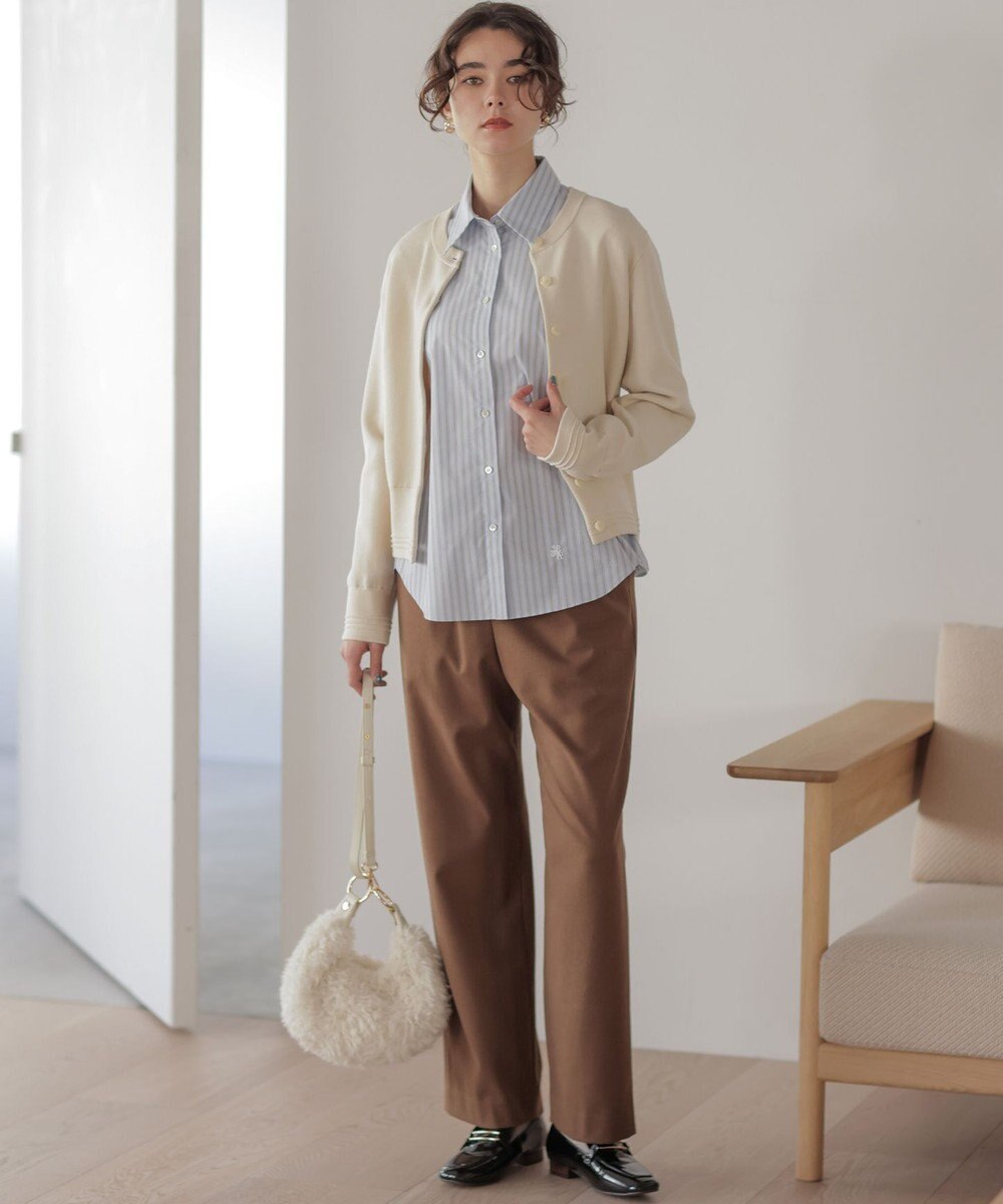 組曲 L 【加藤ローサさん着用】ツイル起毛ストレート パンツ 