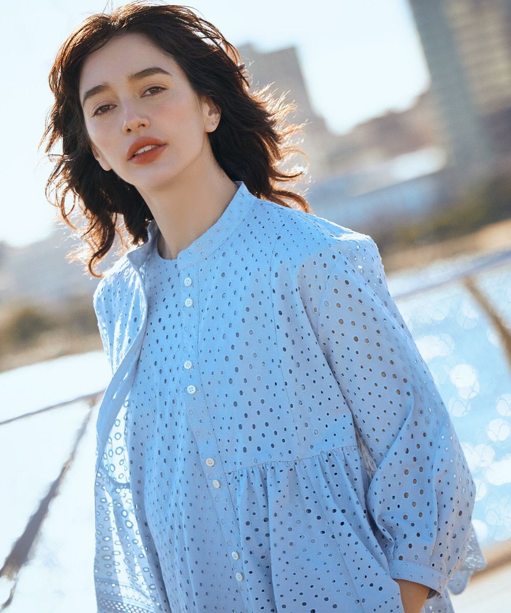 組曲 エンブロイダリーレーススタンドネック ブラウス 