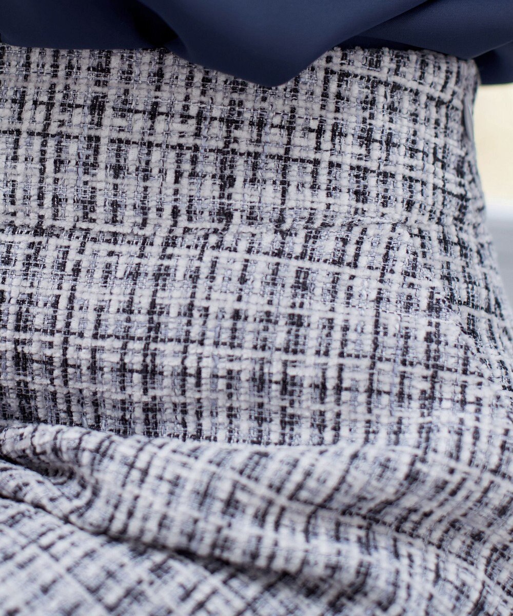 Tiaclasse 【洗える】大人華やかなツイードフレアスカート 