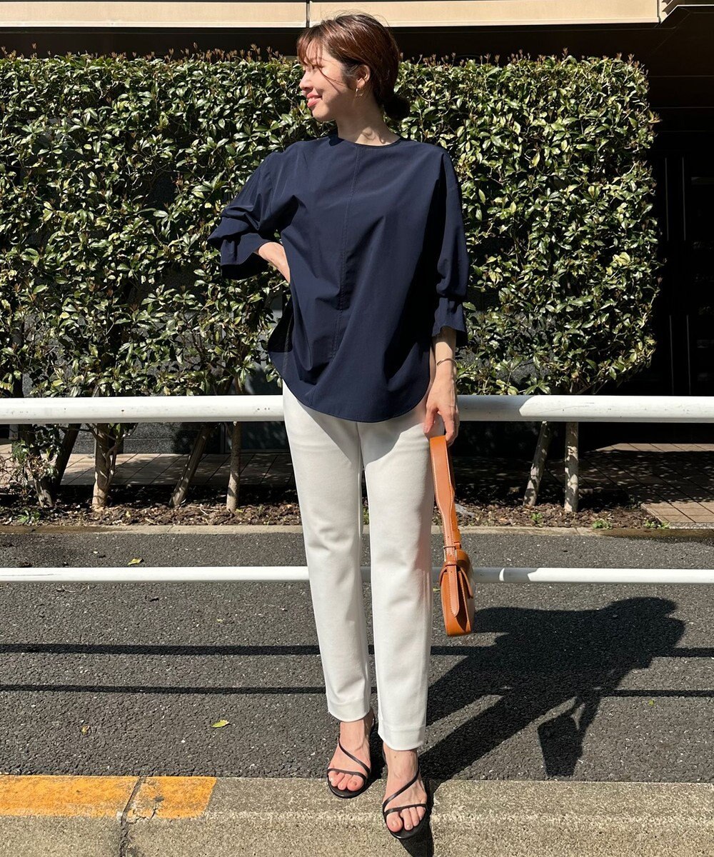 UNFILO 【洗える/吸水速乾】イージーケア キャンディスリーブ ブラウス 