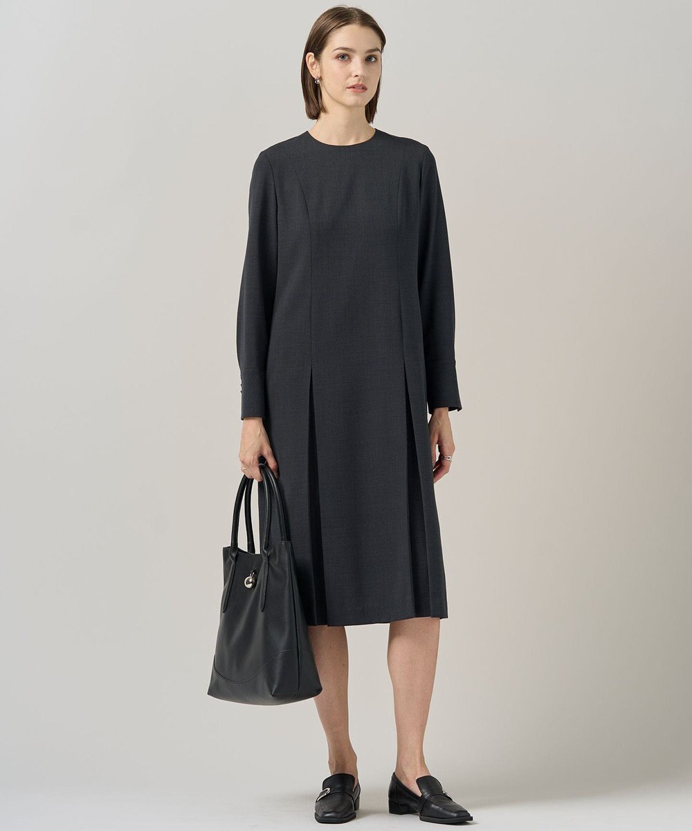 ICB 【UVカット・洗える】ウール2WAYストレッチ 長袖ワンピース 