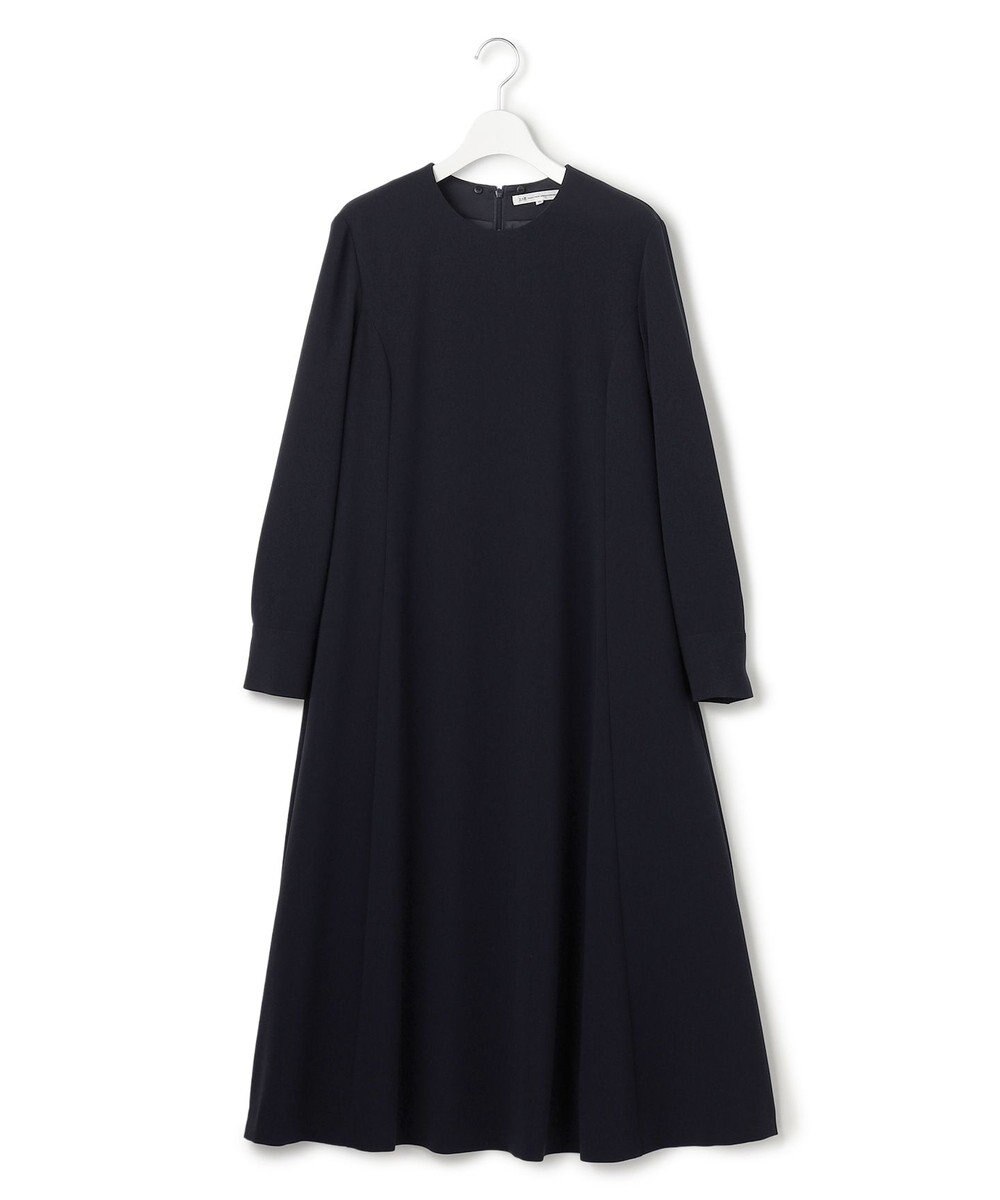 23区 【セットアップ対応/洗える】トリアセダブルジョーゼット 襟付き ワンピース 