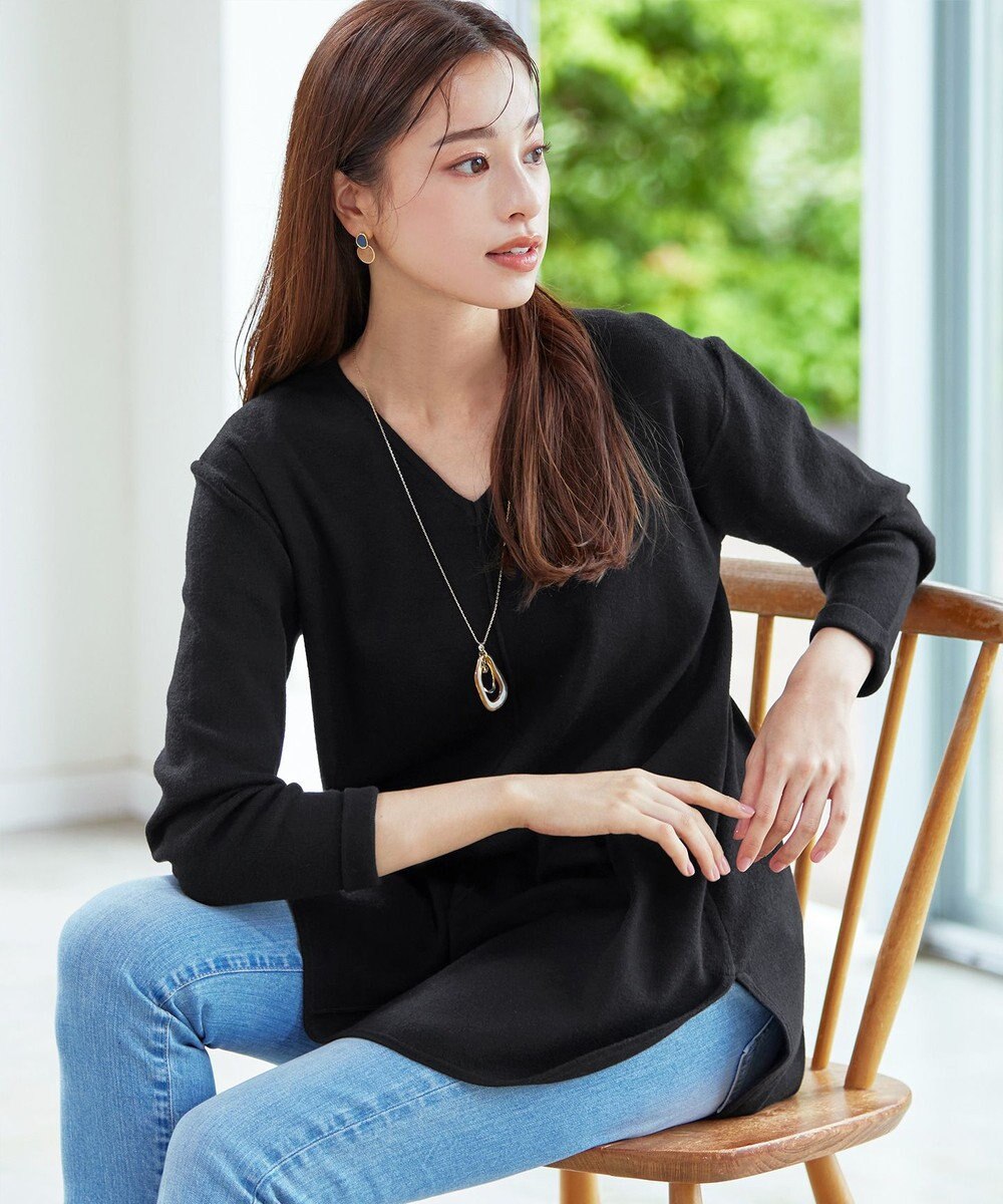 Tiaclasse 【安田美沙子さん着用・新色追加・洗える】ラウンドヘムニットチュニック 