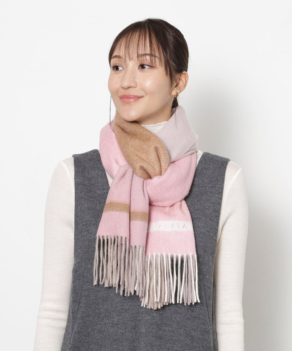 MOONBAT FURLA(フルラ）カシミヤ100％ カラーブロック オンブレー ストール 