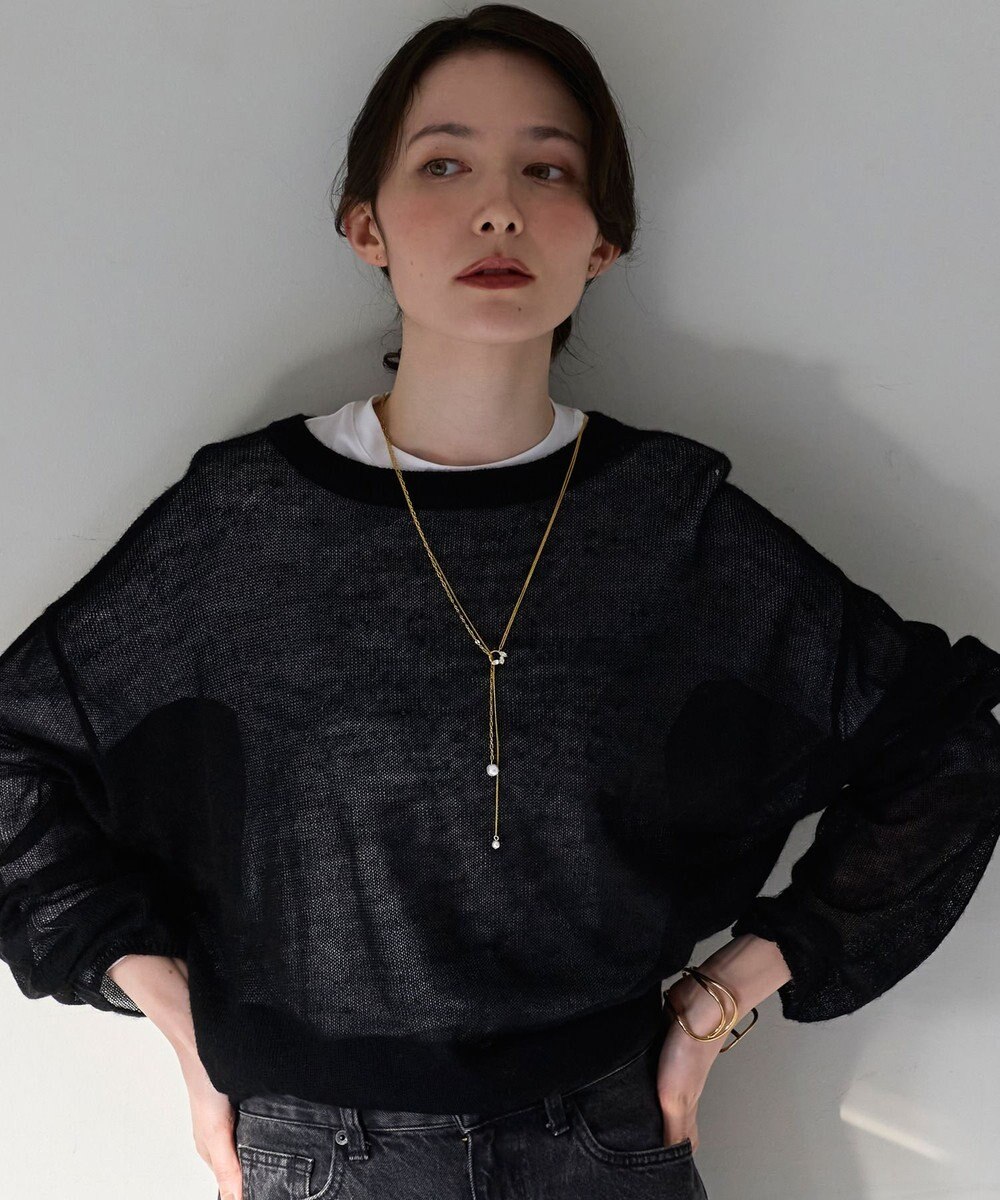 Phoebe 【長さ調整可能】Y字ネックレス/2wayアレンジパールラリエットネックレス ゴールド 