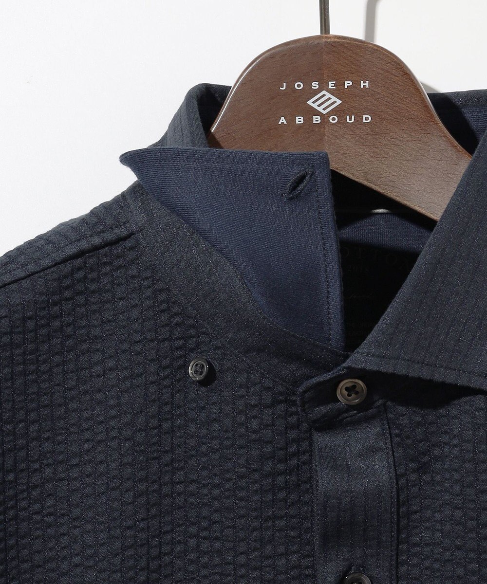 JOSEPH ABBOUD クールビズ【オリジナルオーガニックコットン使用・日本素材】JOEコットンサッカー ポロシャツ 