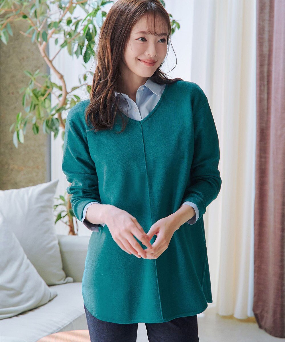 Tiaclasse 【安田美沙子さん着用・新色追加・洗える】ラウンドヘムニットチュニック 