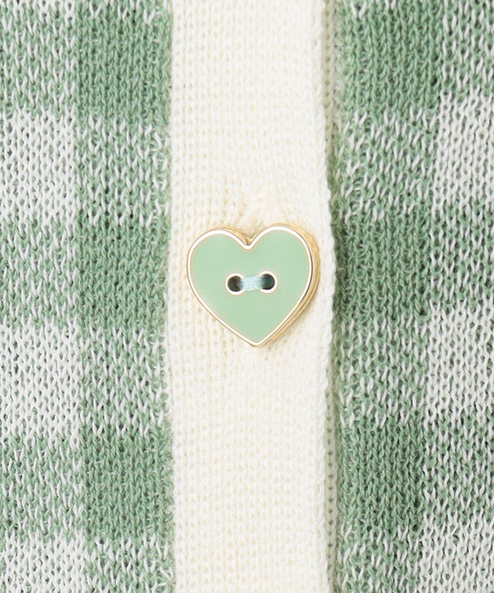 ANY KIDS ギンガム総柄ニット カーディガン 