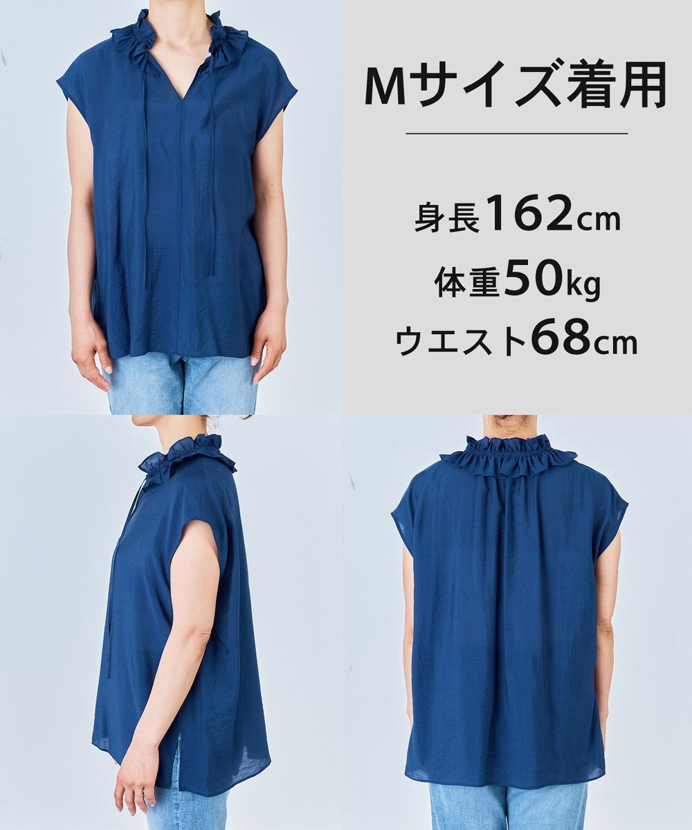 UNFILO 【WEB限定カラー】ヴィンテージシアー フリルネック ブラウス 