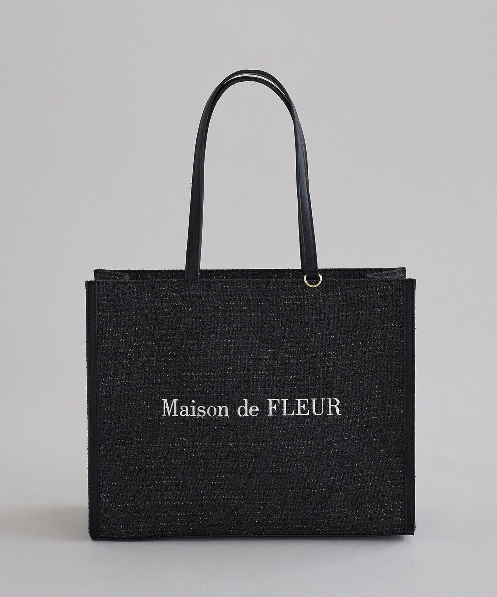 Maison de FLEUR ツイードキャリーオントートバッグ 