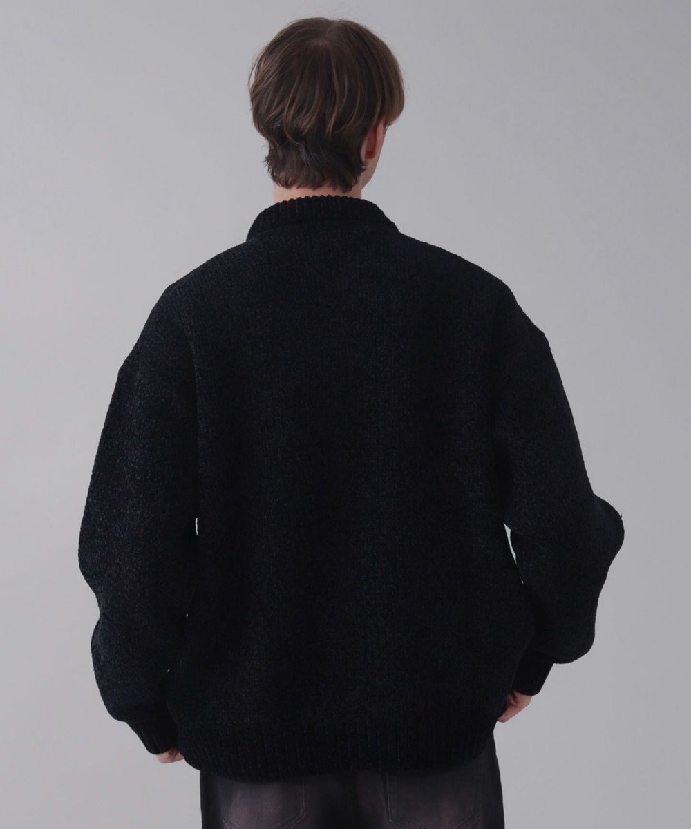 WEGO 【ユニセックス着用ITEM】ベロアモールワンポイントZIPカーディガン 