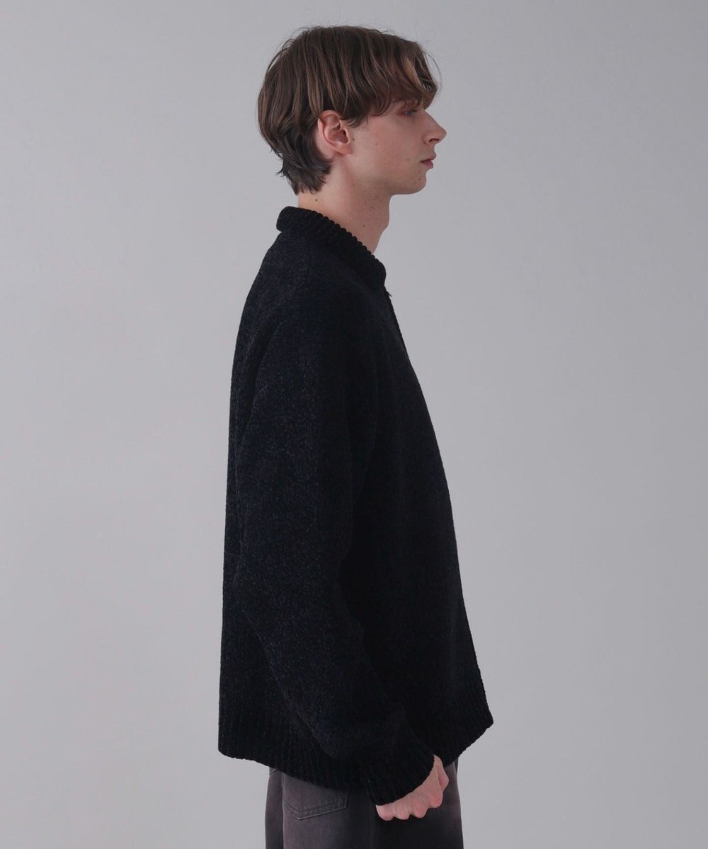 WEGO 【ユニセックス着用ITEM】ベロアモールワンポイントZIPカーディガン 