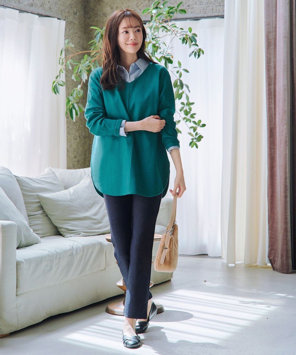 Tiaclasse 【安田美沙子さん着用・新色追加・洗える】ラウンドヘムニットチュニック 