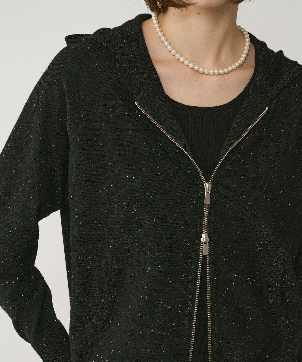 GRACE CONTINENTAL スパンコールニットパーカー 