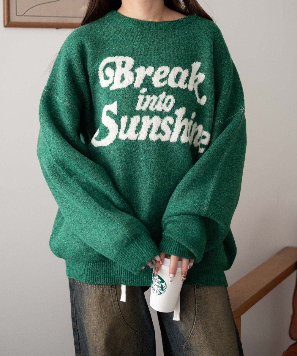 WEGO ロゴジャガードフラッフィーニット 