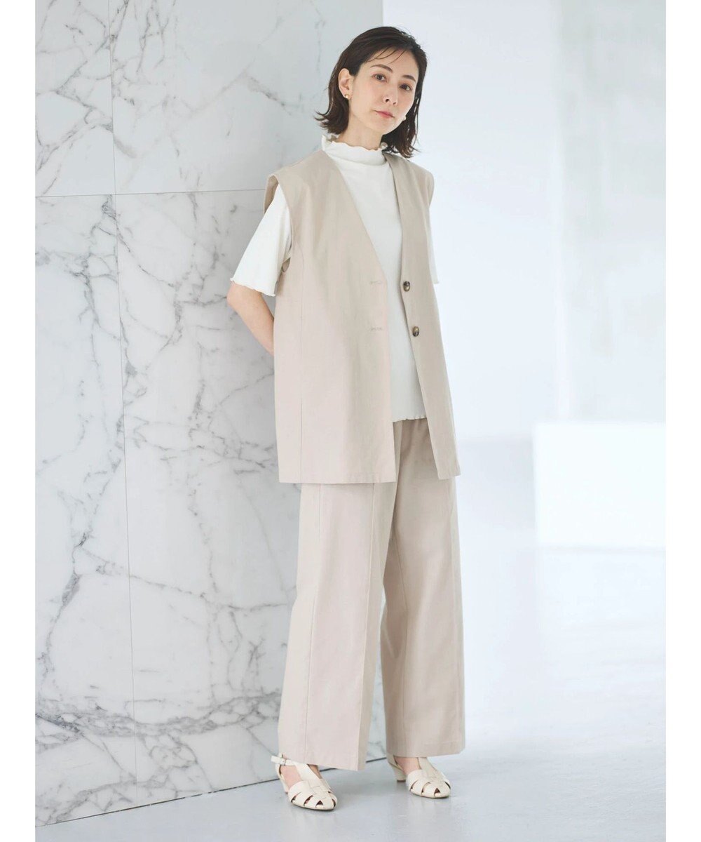 Green Parks 綿麻混シングルミディ丈ベスト 