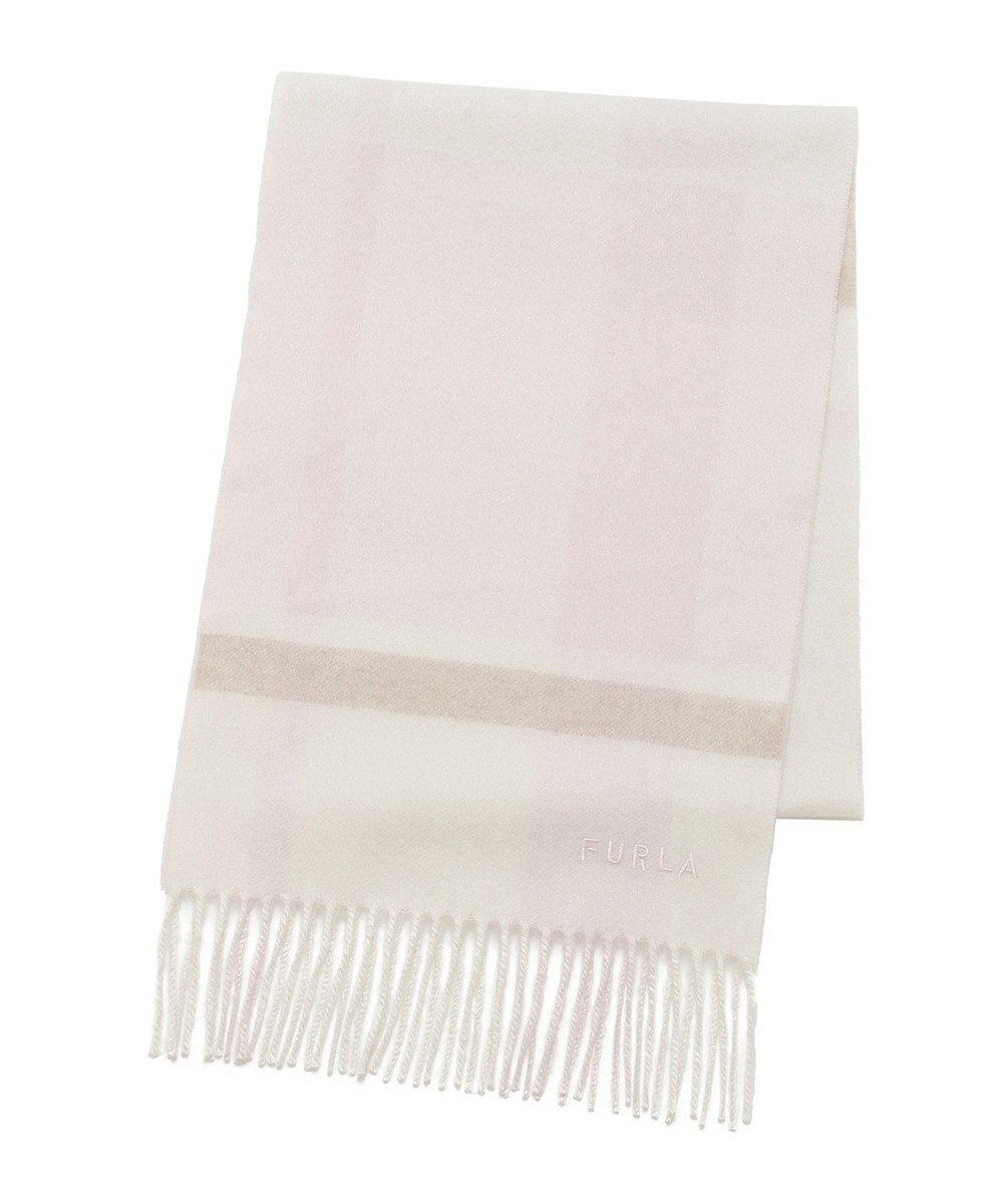 MOONBAT 【洗える】FURLA カシミヤ混ラメ入りチェックストールマフラー／幅30cm 