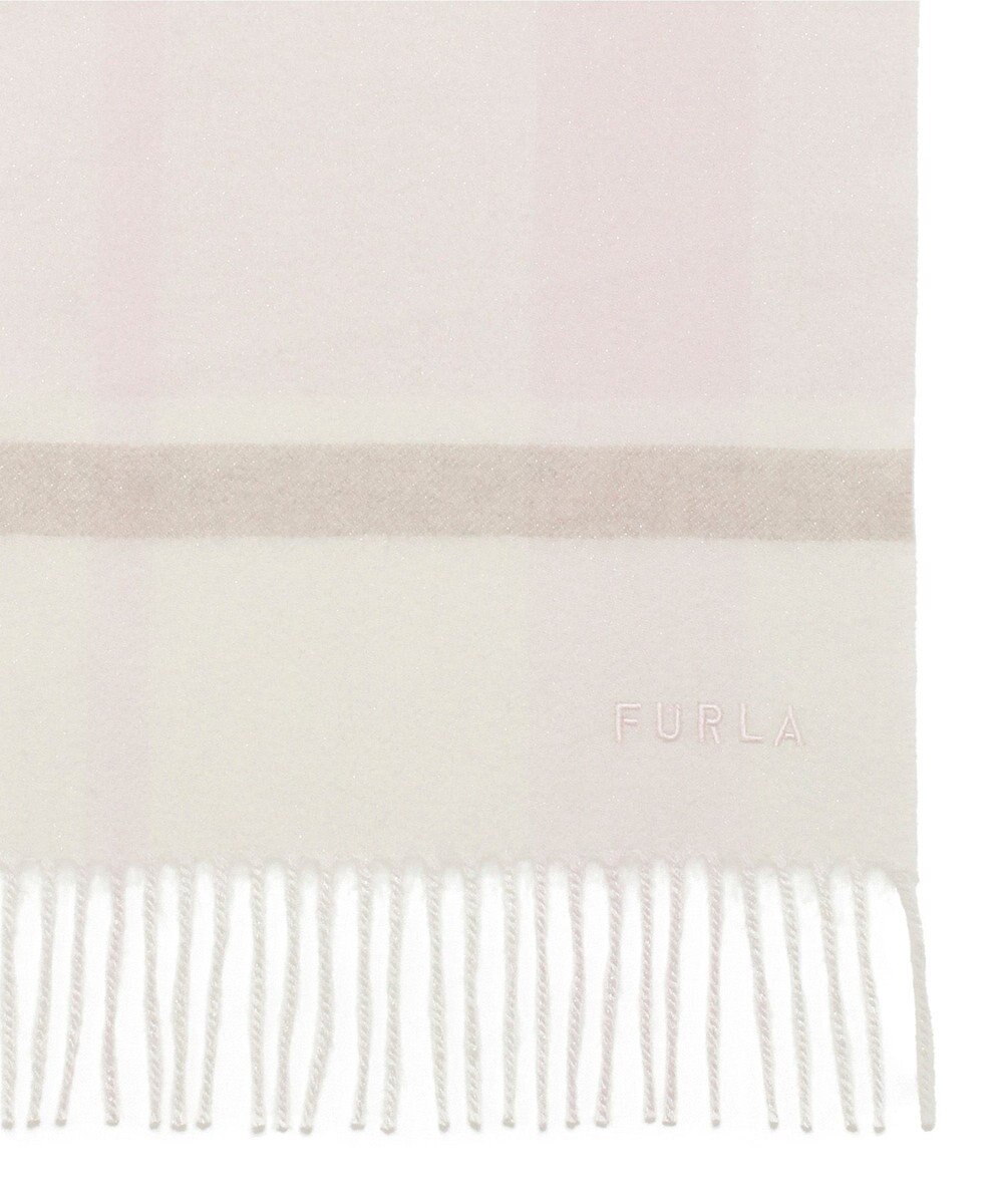 MOONBAT 【洗える】FURLA カシミヤ混ラメ入りチェックストールマフラー／幅30cm 
