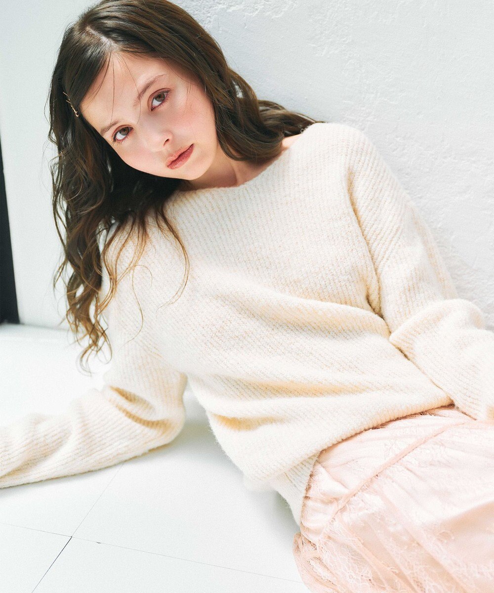 Feroux ニット×ティアードレース スカート 