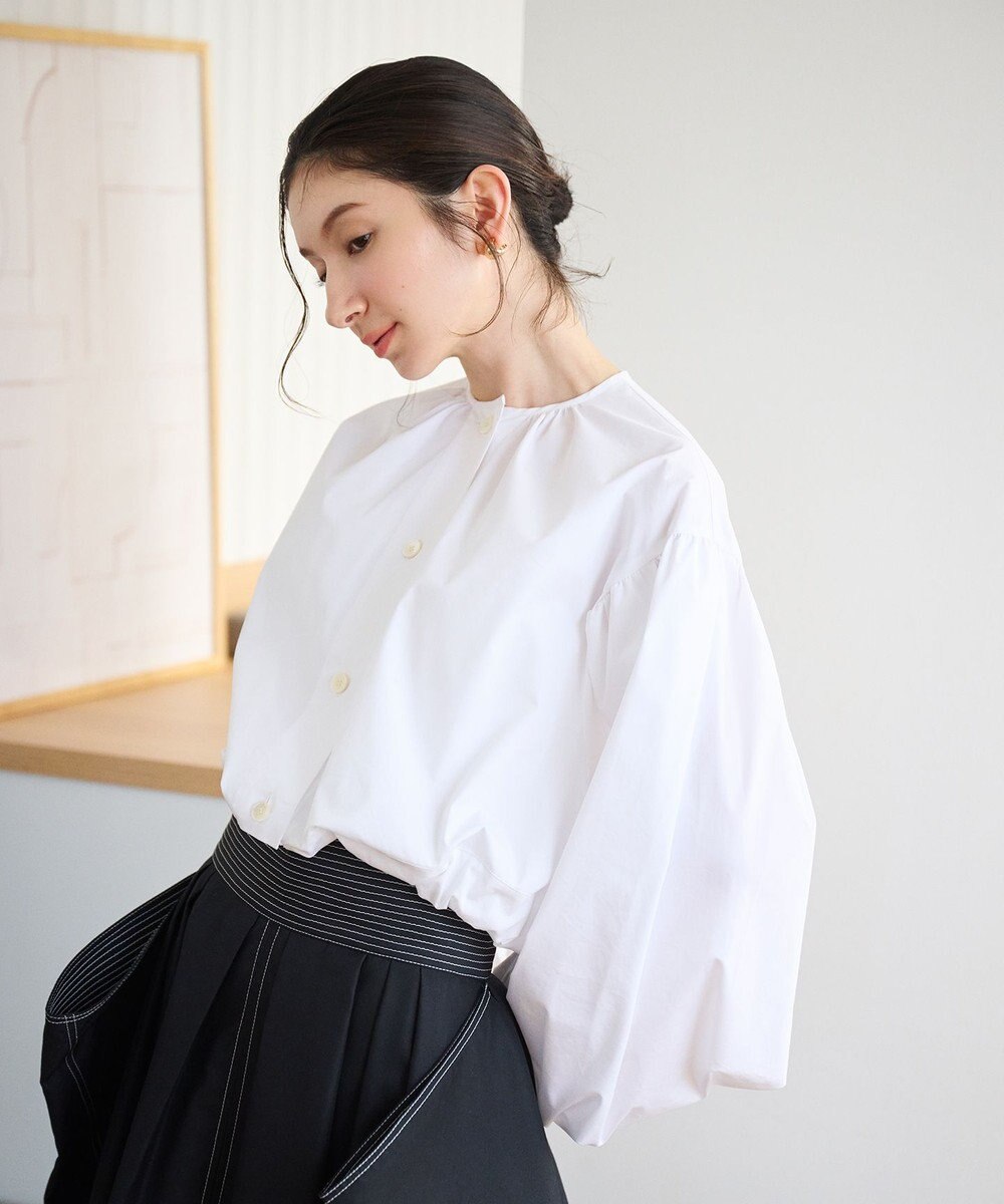 #Newans ウエストリボンショートブラウス 