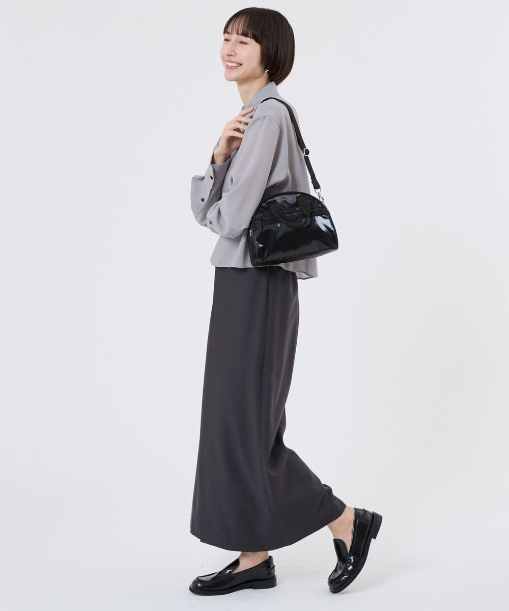 LeSportsac ROUND SM SATCHEL/ブラックシャイン 
