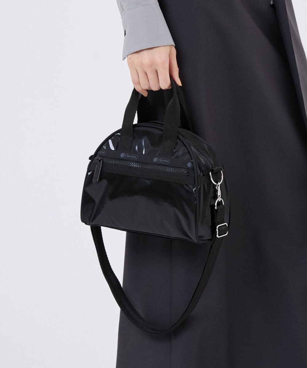 LeSportsac ROUND SM SATCHEL/ブラックシャイン 