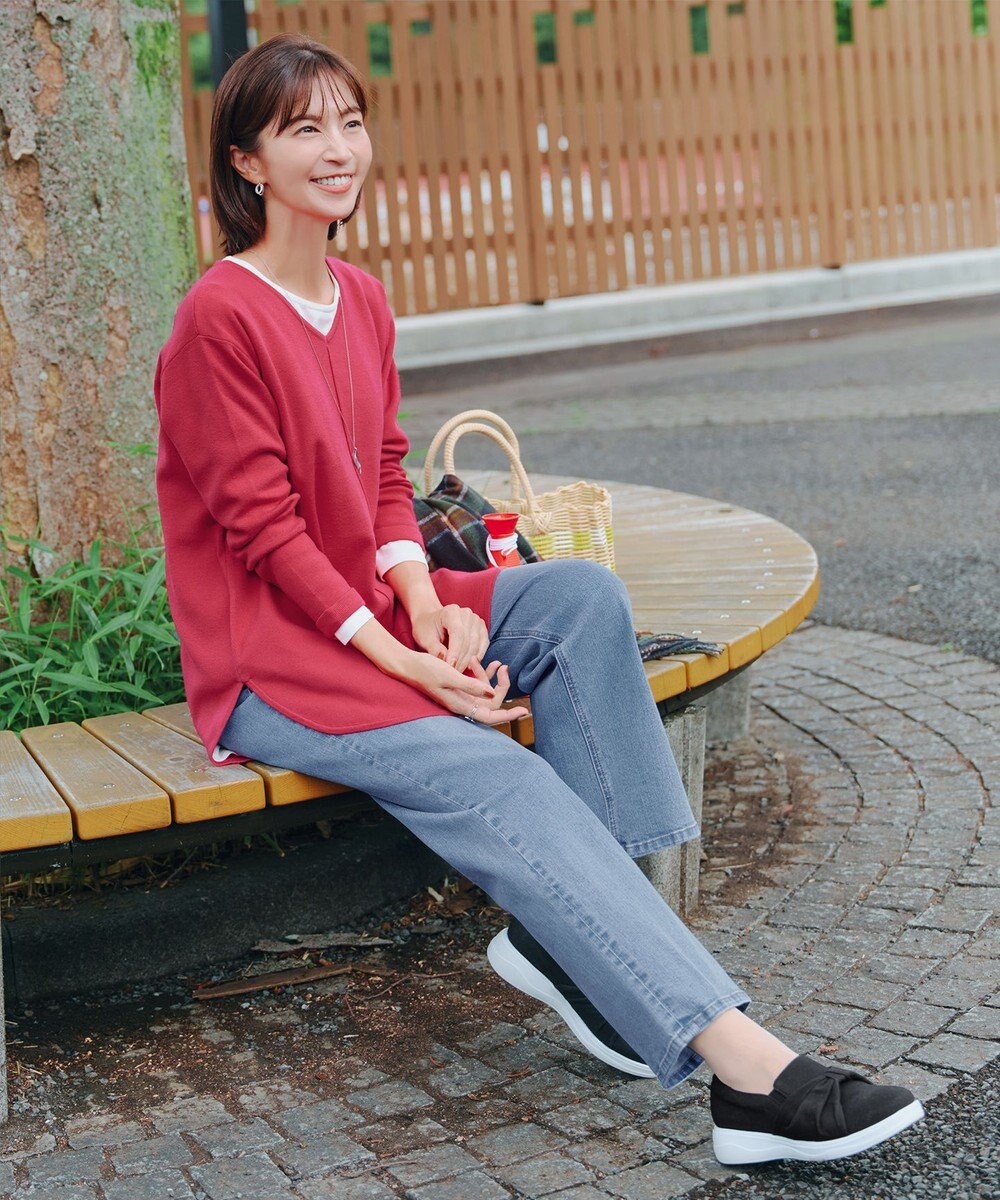 Tiaclasse 【安田美沙子さん着用・新色追加・洗える】ラウンドヘムニットチュニック 