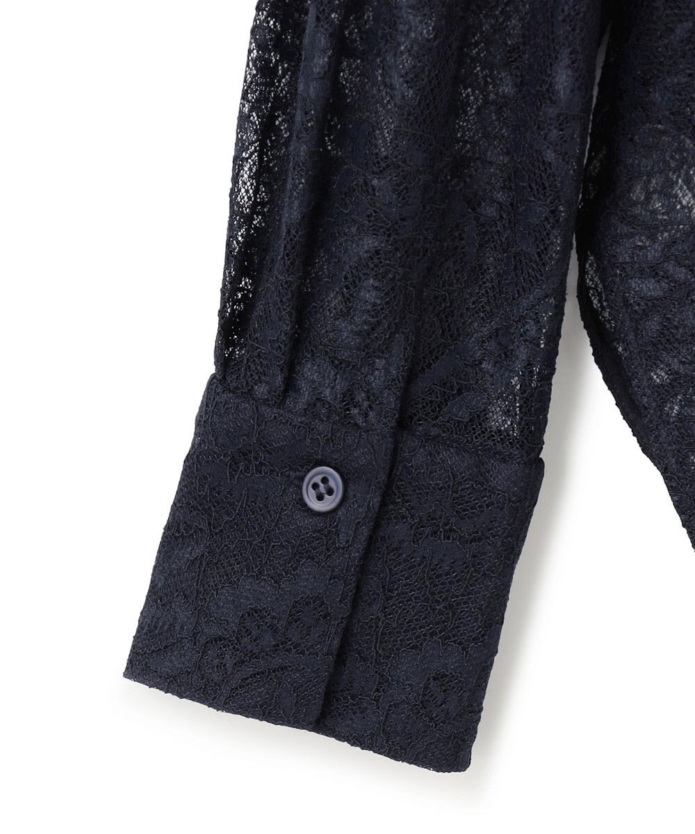 ICB 【洗える】ナイロンラッセルレース バンドカラーシャツ 