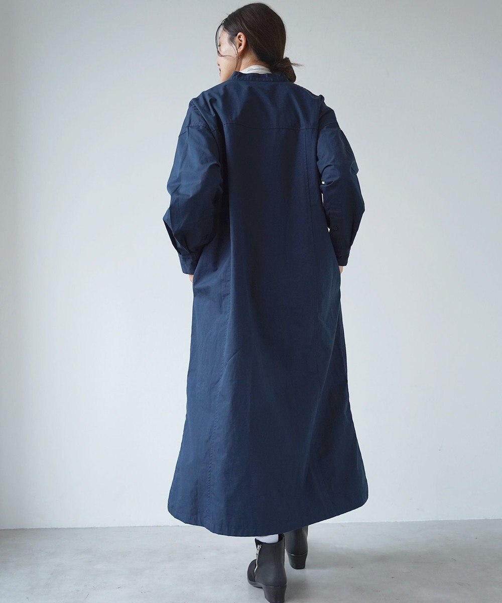 WHITE MAILS COTTON PAPER DUMP BAND COLLAR OVERSIZED シャツドレス 