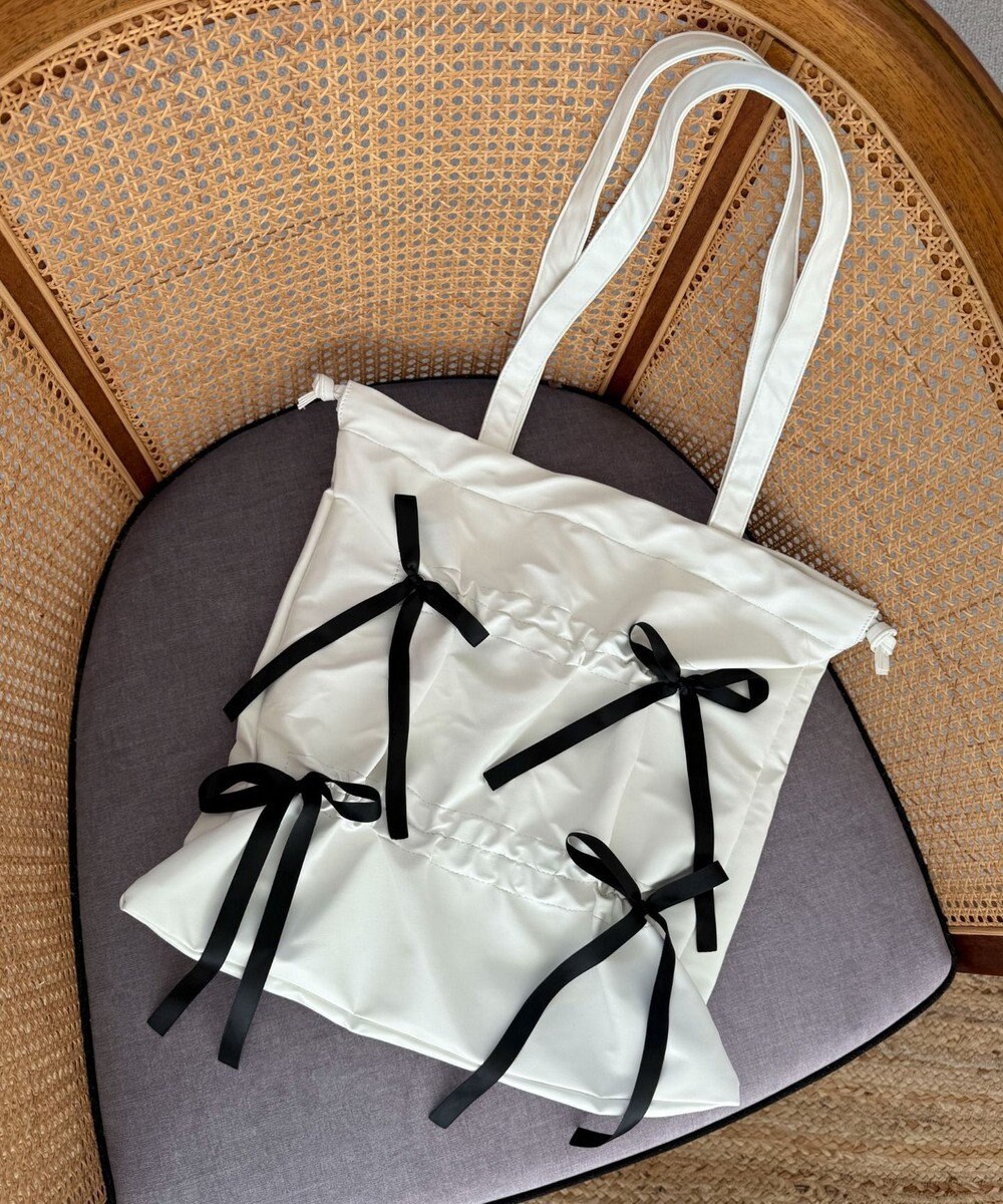 WEGO ドロストリボンギャザートート 