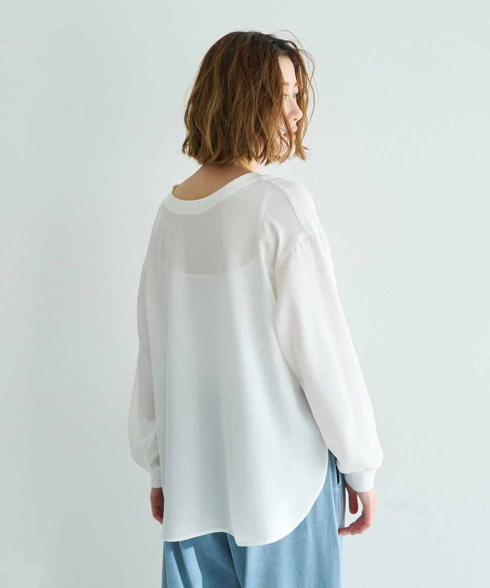 YECCA VECCA 2wayリブMIXジョーゼットブラウス 