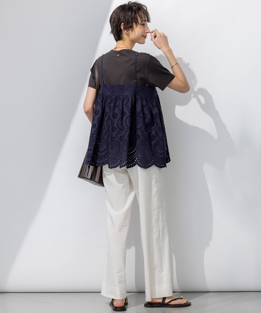 23区 【Oggi5月号掲載/洗える】リネンレーヨンストレッチ ワイド パンツ 