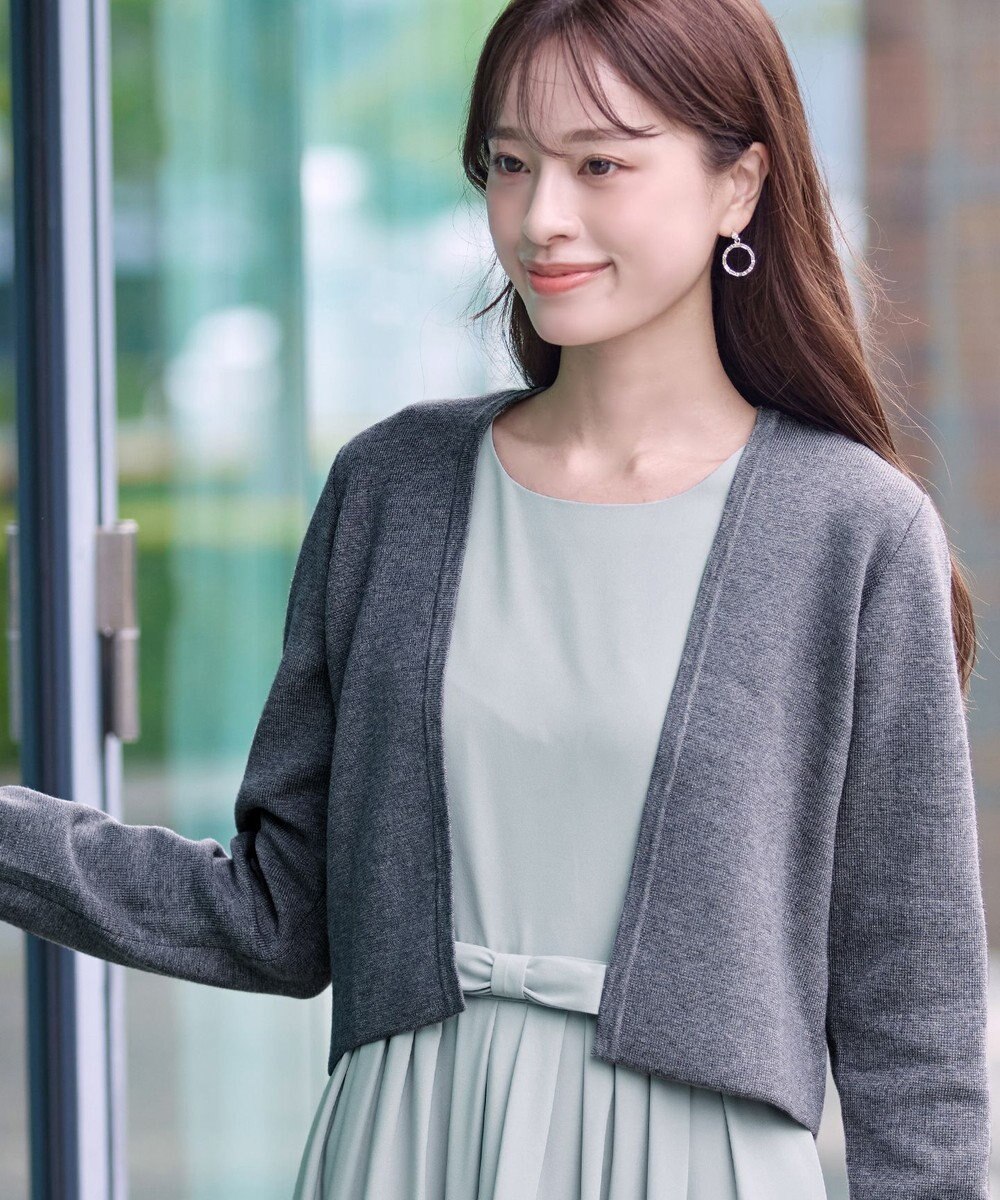 Tiaclasse 【洗える】半袖リボンギャザーフレアワンピース 