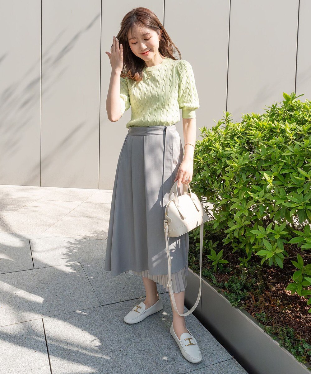 Feroux 【洗える】プリーツコンビ スカート 