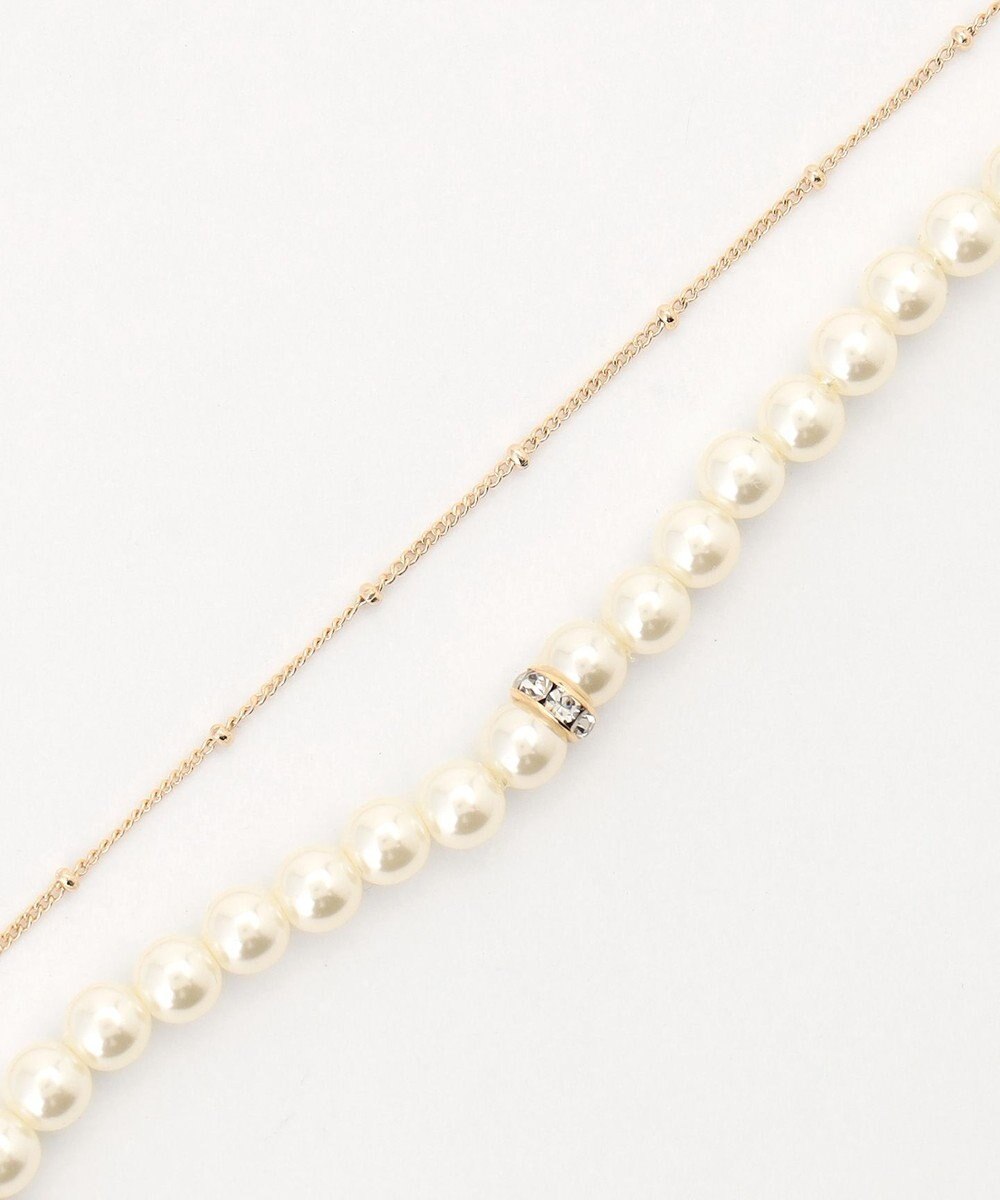 ANY SIS 2連パール調チェーン ネックレス 