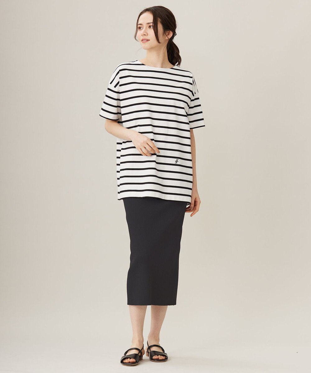 自由区 【洗える】リブストレッチタイト スカート 