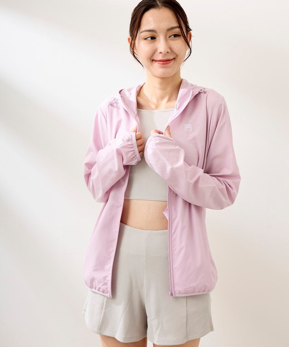OP／FILA 【FILA】ラッシュガードフルジップ 軽量布帛パーカー 