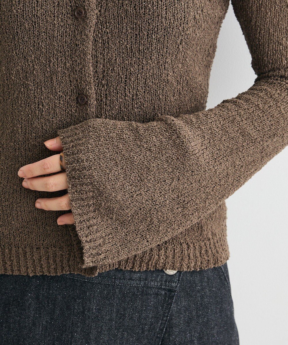 CRAFT STANDARD BOUTIQUE ブークレヤーン衿付きニットカーディガン 