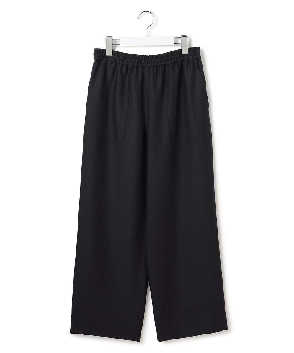 ICB 【洗える】ウールワッシャーツイル ワイドストレートパンツ 