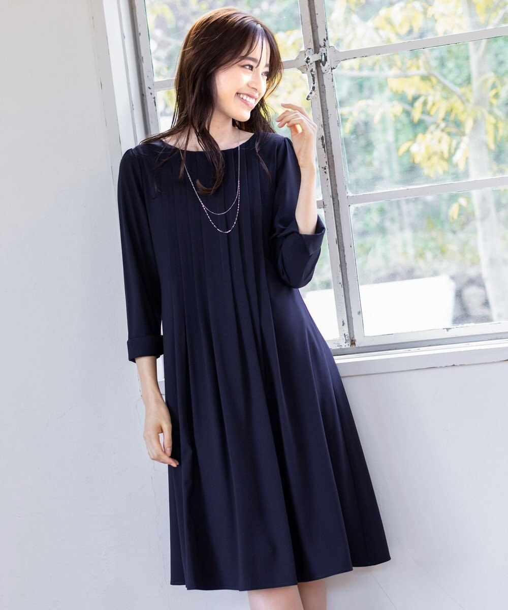 Tiaclasse 【洗える】スタイルアップも叶うピンタックワンピース 