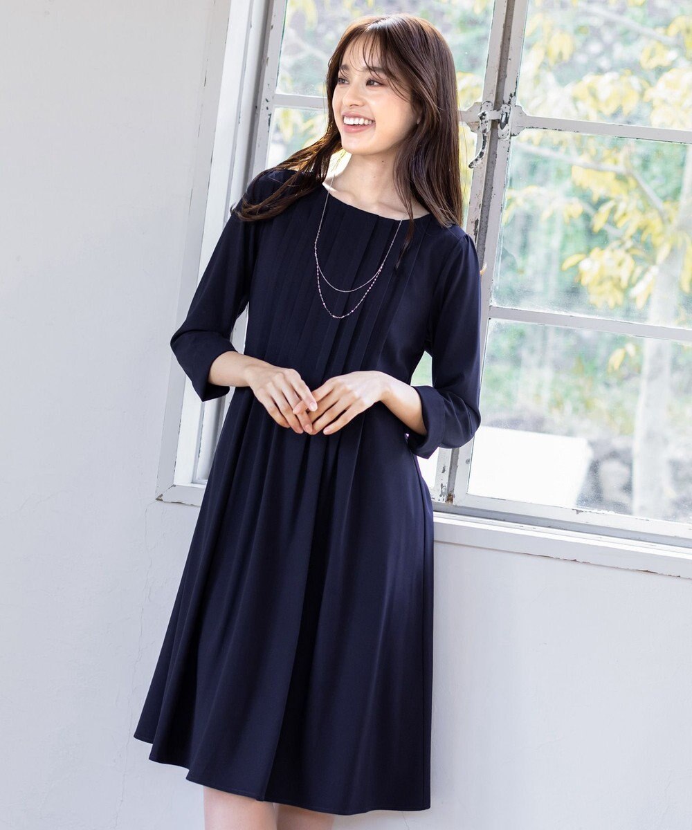 Tiaclasse 【洗える】スタイルアップも叶うピンタックワンピース 