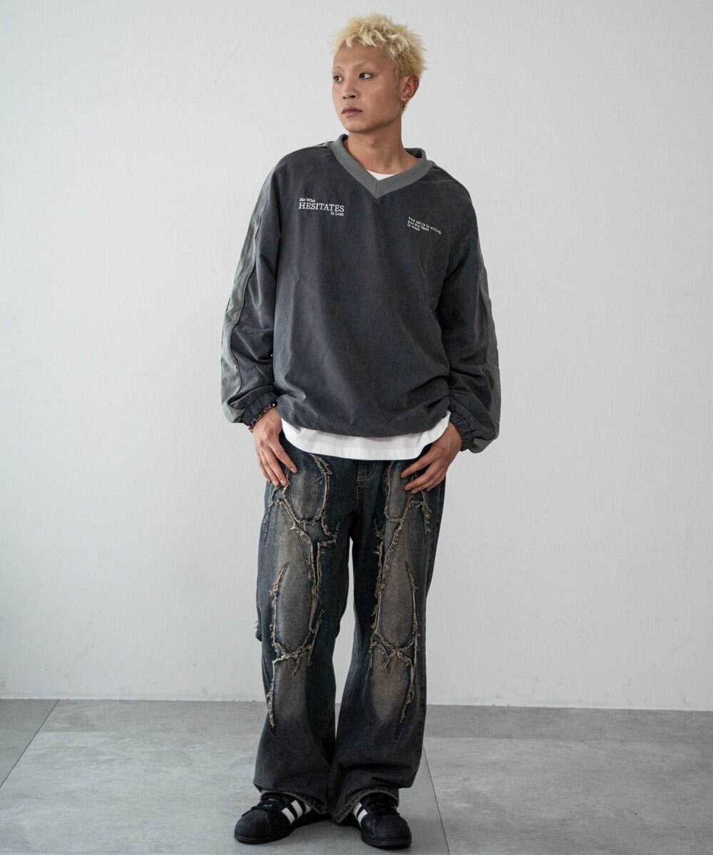 WEGO ミリタリーVネックラインプルオーバー 